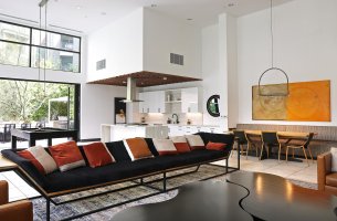 The community room at the Clarendon Apartments