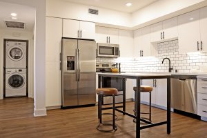 A two-bedroom unit at the Clarendon Apartments in Woodland Hills is photo